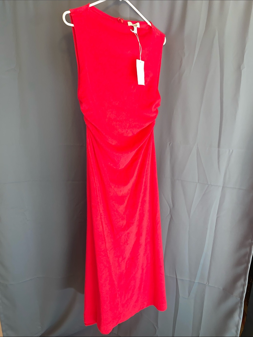 COS Cowl Neck Toweling MIDI Dress SIZE S US (PINK)